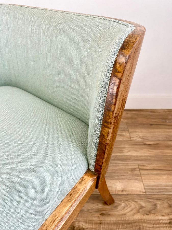 Antique Art Deco Walnut Tub Chair