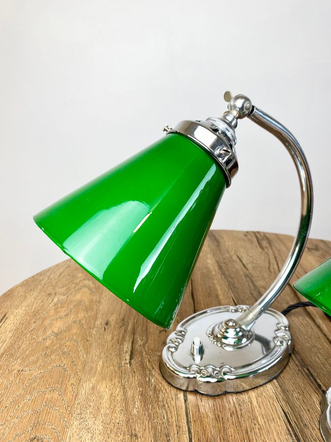 Antique Vintage green desk lamps Art Deco period