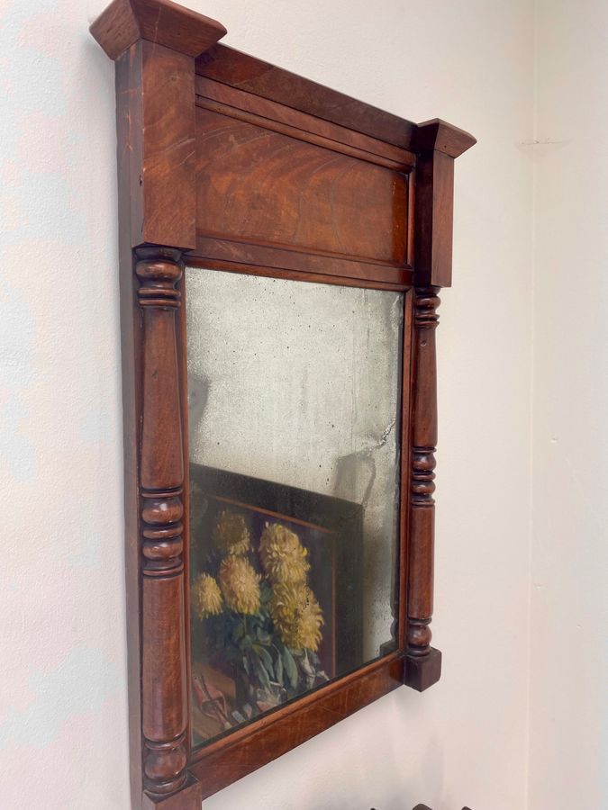 Early 19th Century Mahogany Pier Mirror With Original Foxed Plate.