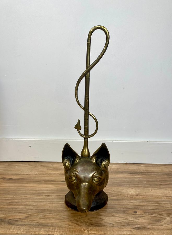 Peerage Brass Fox Head Weighted Door Stop C1920