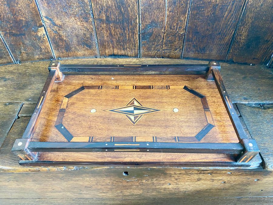 Antique Vintage Art Deco tray in marquetry and bone, France 1930