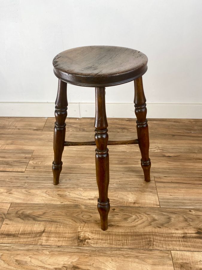 19th Century Turned Oak Stool