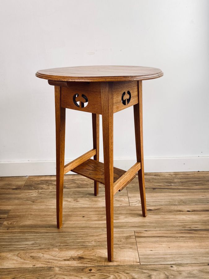 Arts & Crafts Oak Side  table Attributed To Liberty Of London.