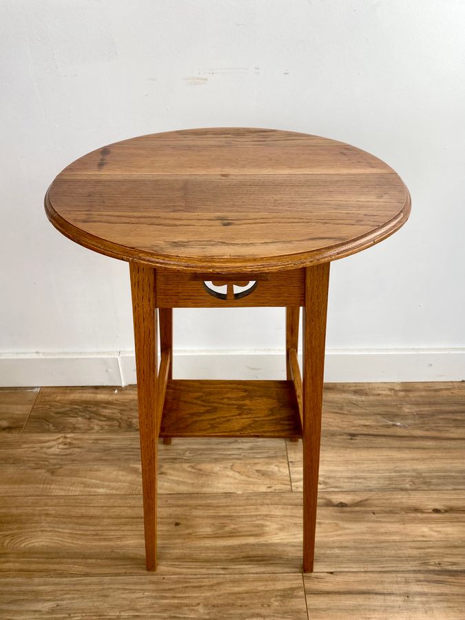 Antique Arts & Crafts Oak Side  table Attributed To Liberty Of London.