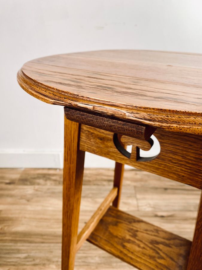 Antique Arts & Crafts Oak Side  table Attributed To Liberty Of London.