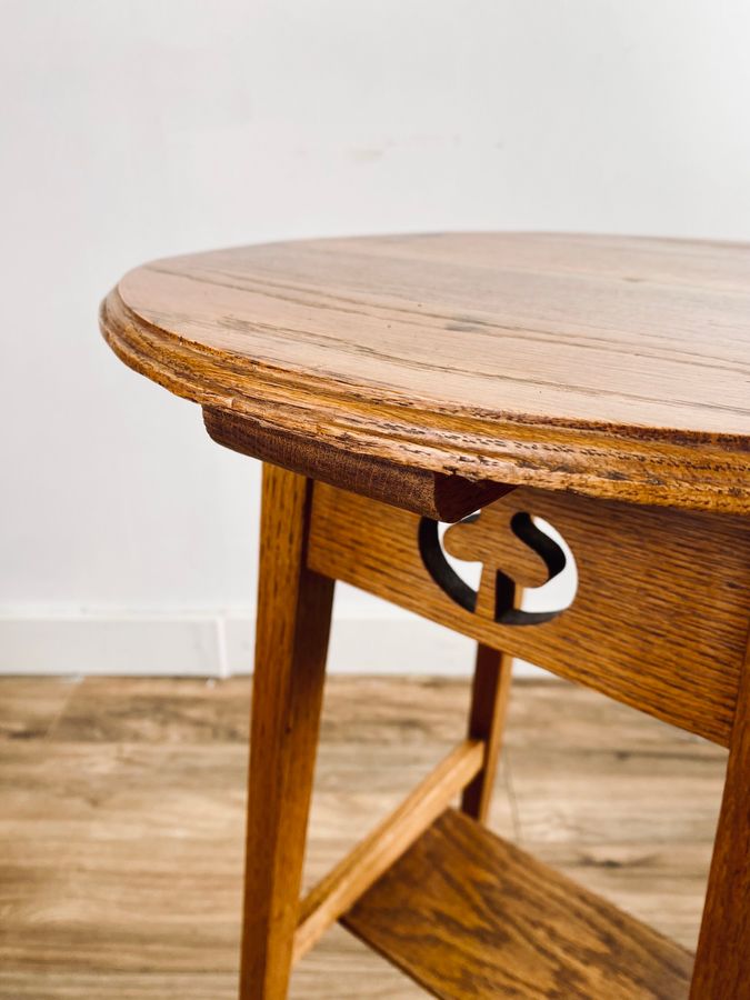 Antique Arts & Crafts Oak Side  table Attributed To Liberty Of London.