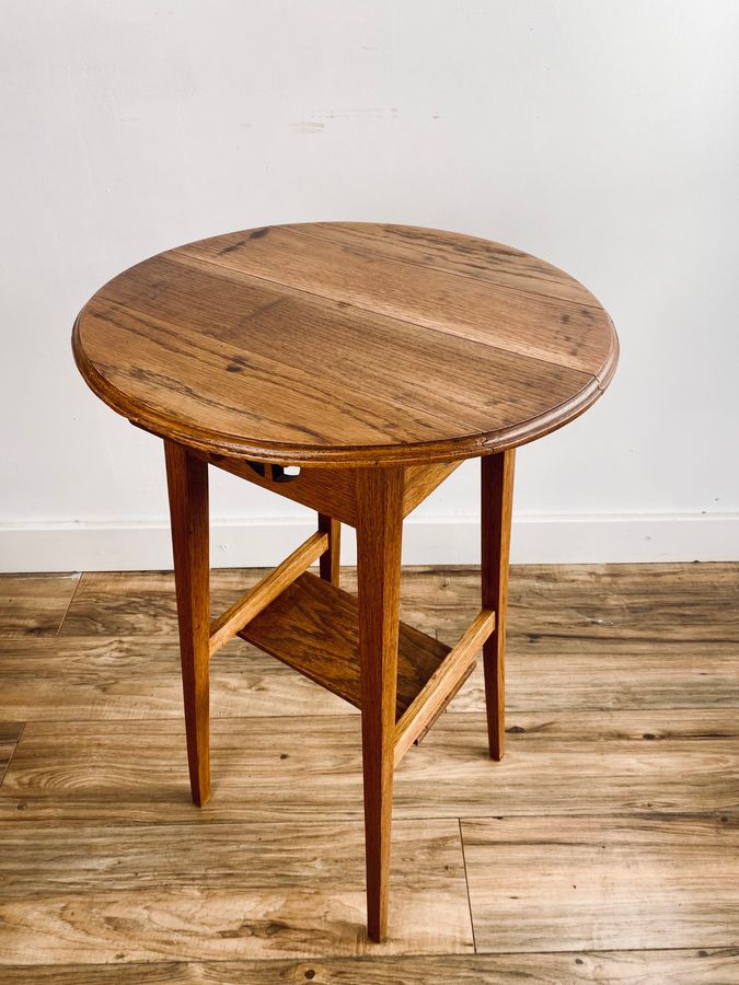 Antique Arts & Crafts Oak Side  table Attributed To Liberty Of London.