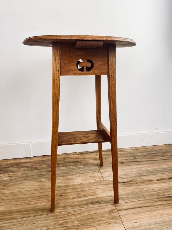 Antique Arts & Crafts Oak Side  table Attributed To Liberty Of London.