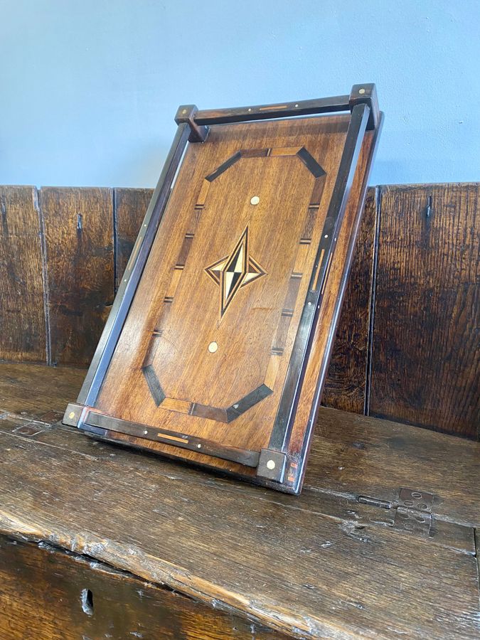 Vintage Art Deco tray in marquetry and bone, France 1930