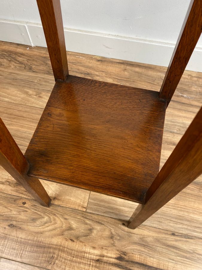 Antique Arts and Crafts  oak  jardiniere stand