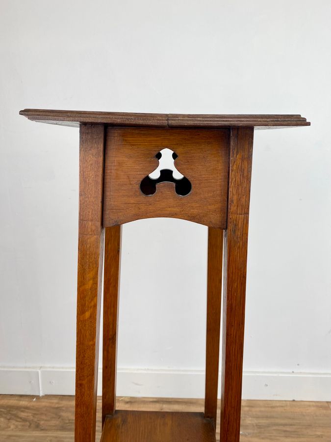 Antique Arts and Crafts  oak  jardiniere stand