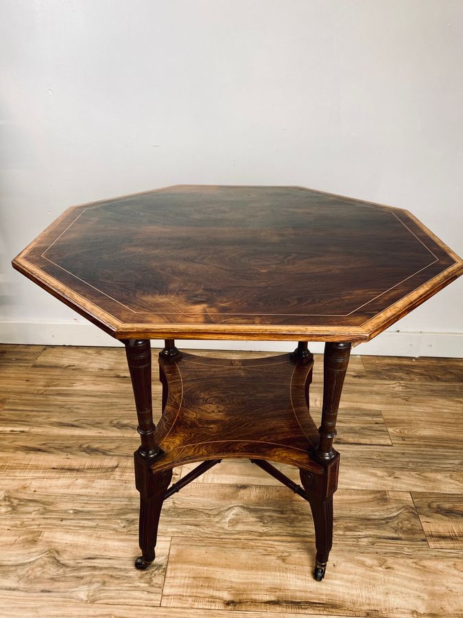 Antique Aesthetic Movement Inlaid Rosewood Occasional Table.