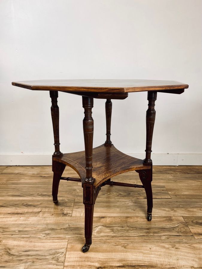 Antique Aesthetic Movement Inlaid Rosewood Occasional Table.