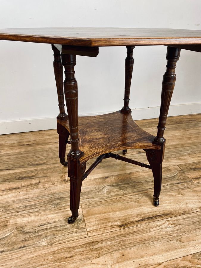 Antique Aesthetic Movement Inlaid Rosewood Occasional Table.