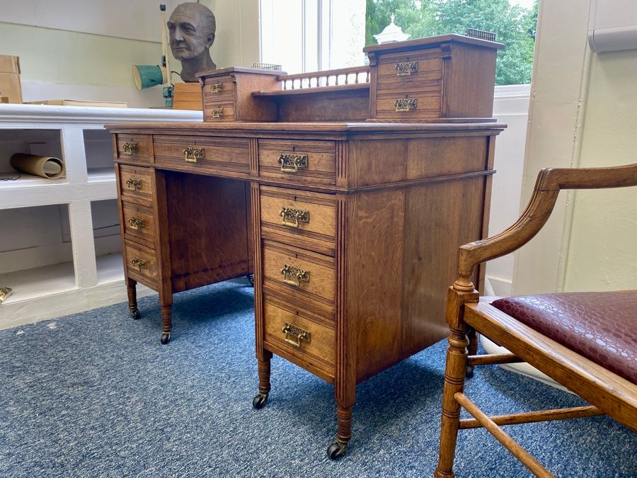 Antique Antique Desk By Maple & Co. Aesthetic Movement 1880c