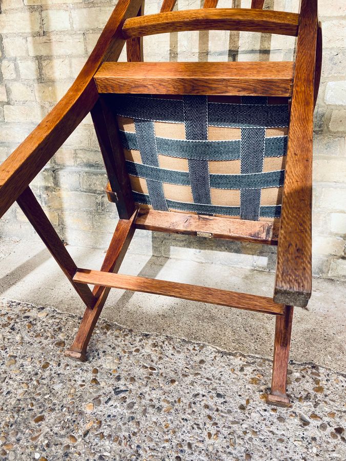 Antique Arts and Crafts Oak Carver Chair