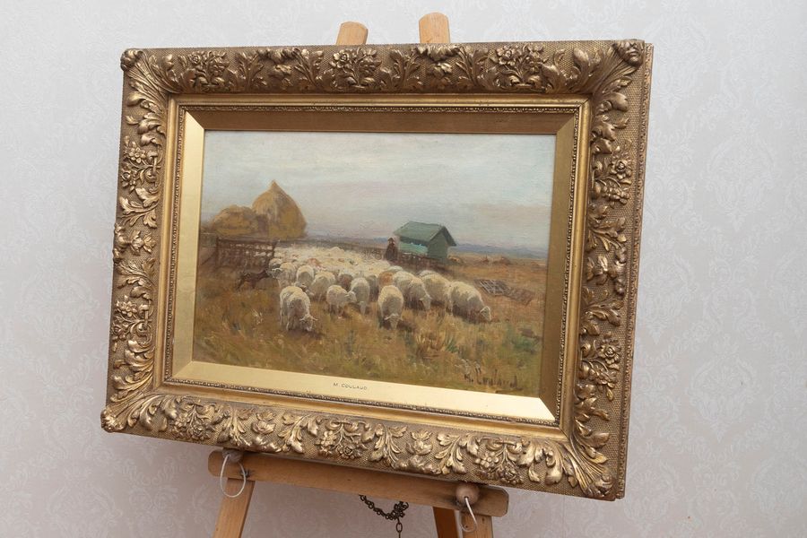 "Shepherd and flock" by French artist M.Coulaud (1860-1906)