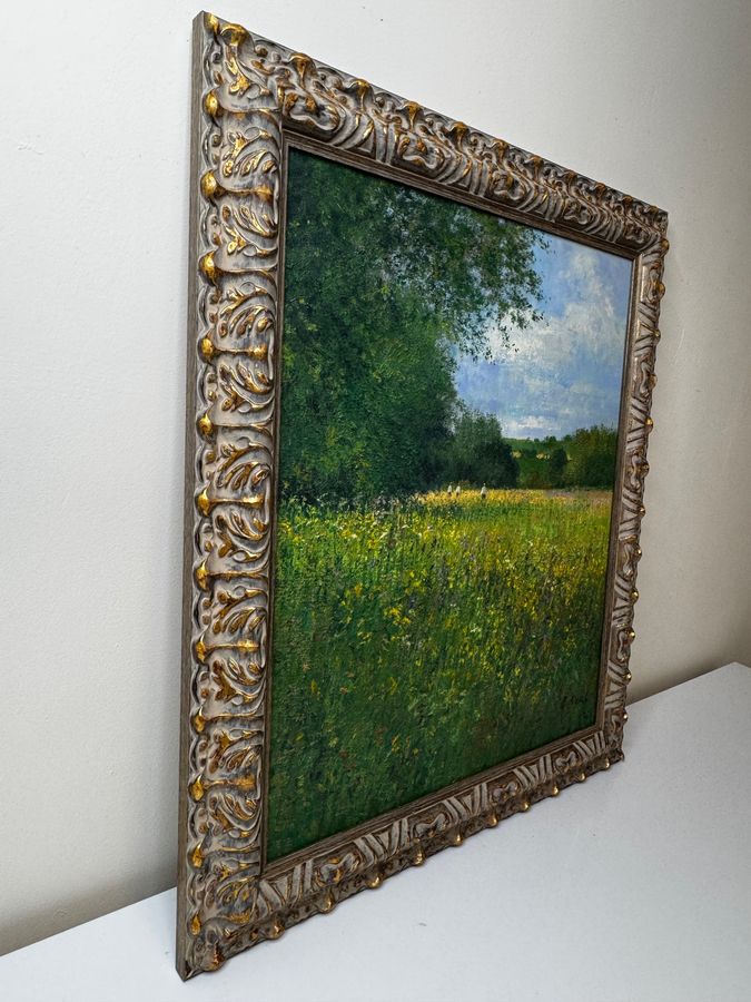 Antique Impressionist Painting Banks of the Wye Coppet Hill Herefordshire By Charles Neal C1989