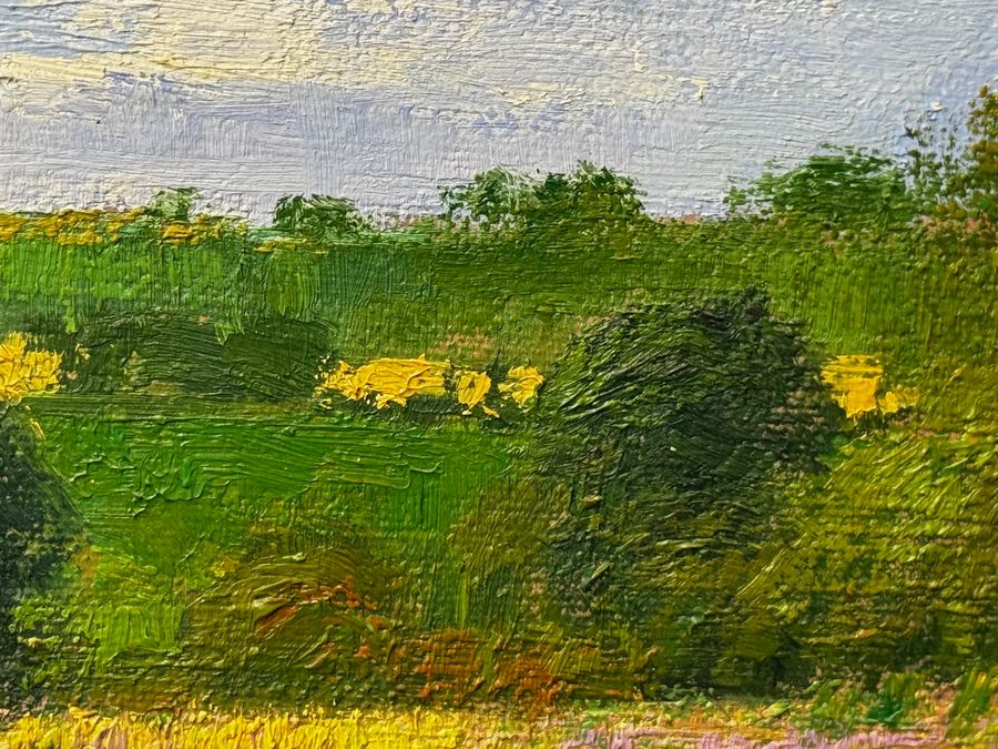 Antique Impressionist Painting Banks of the Wye Coppet Hill Herefordshire By Charles Neal C1989