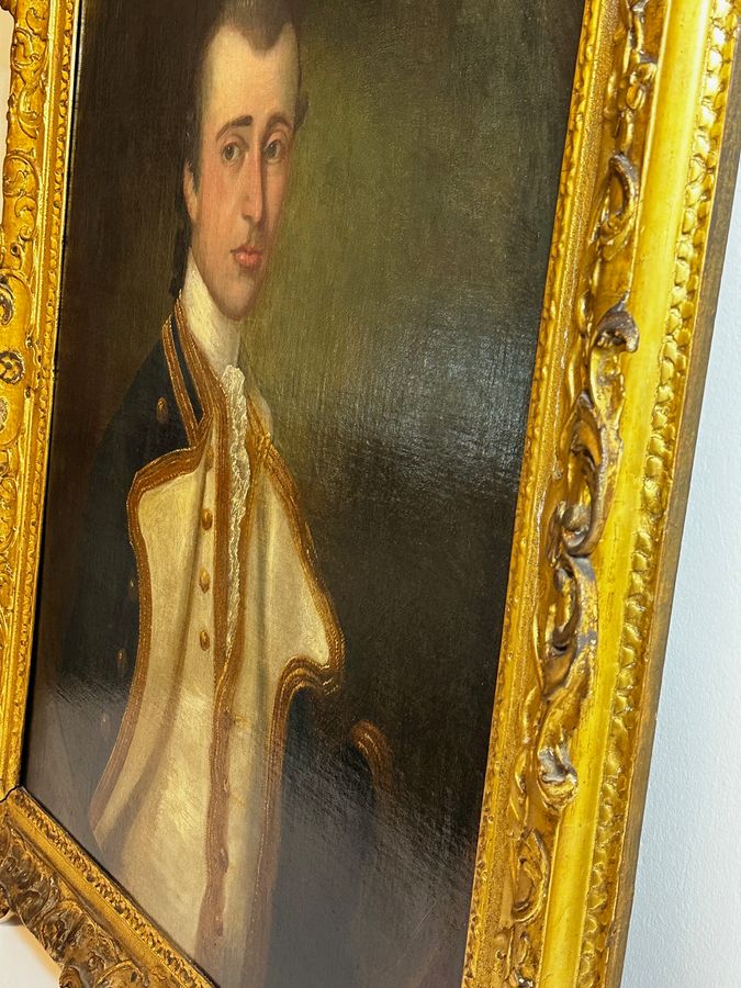 Antique Large Naval Portrait Captain Gamaliel Nightingale By John Simmons The Younger