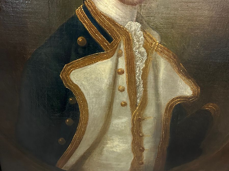 Antique Large Naval Portrait Captain Gamaliel Nightingale By John Simmons The Younger