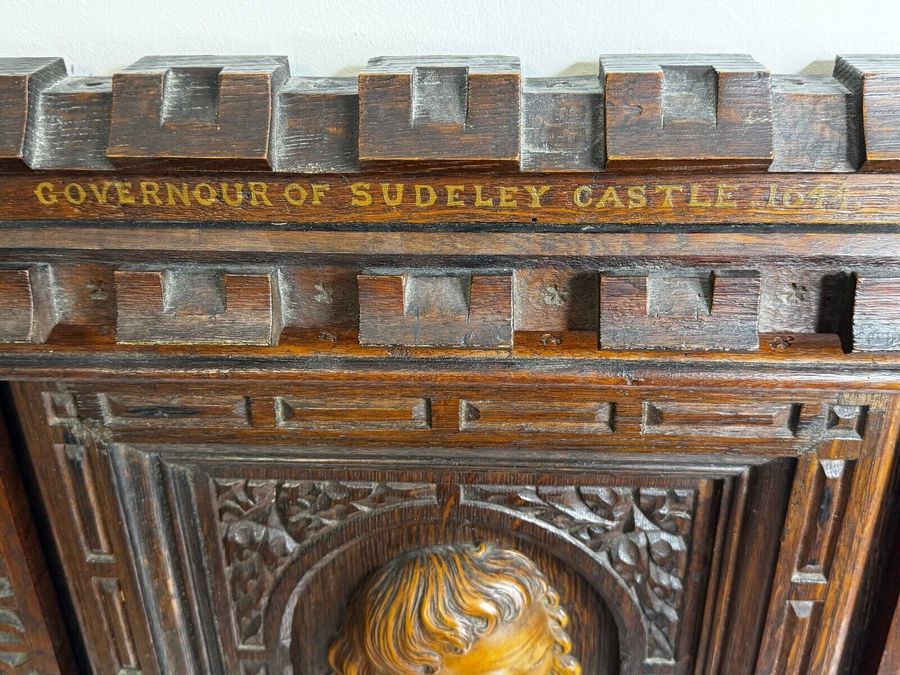 Antique Important Carved Wall Sculpture Sir Edward Massey Governor City Of Gloucester