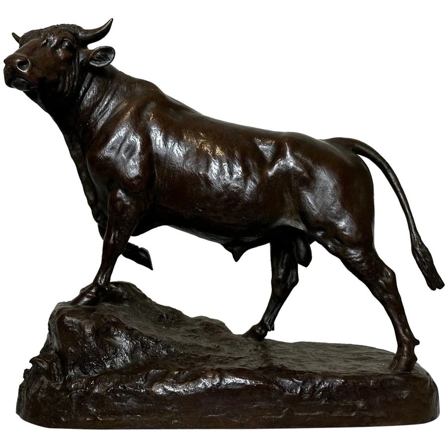 19th Century Bronze Sculpture Prized Bull by Isidore Jules Bonheur