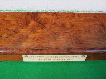 Antique Full Size Billiard table by Norval & Sons, Glasgow