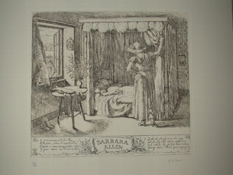 A limited edition etching by E R Payne "Barbara Allen" signed and number 23/50