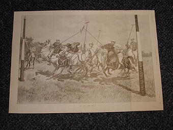 Going for goal a 1893 print of a polo match from the L'illustration 7th October 1893 French editi...