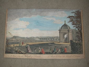 Hand coloured engraving of A view from the temple of Diana according to an act from Parliament dr...