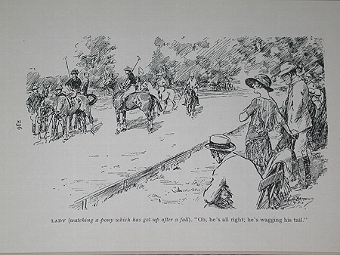 Period polo print "He must be alright he is wagging his tail" professionally mounted