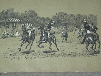 Cuthbert Bradley antique print circa 1893 The Royal Day at Ranelagh professionally mounted