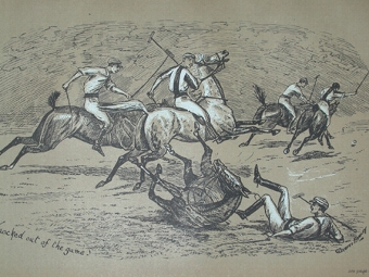 Cuthbert Bradley antique print circa 1893 Knocked out of the game professionally mounted