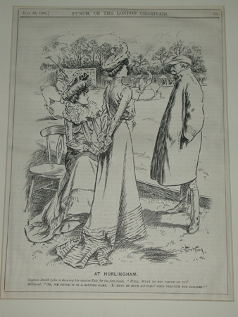 Punch illustration At Hurlingham July 10th 1901professionally mounted
