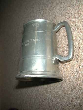 Pewter tankard polo trophy Sheffield England The Gazzette Cup 1991