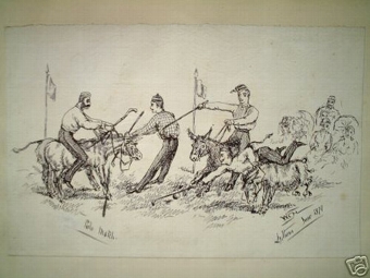  A rare polo match late 19th century by W Compton Hall signed and dated Polo match Lytham June 18...