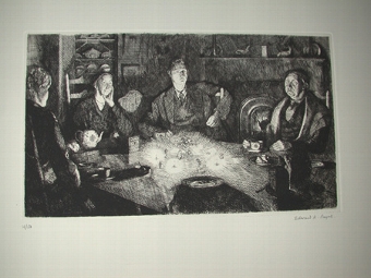 A limtied edition etching by E R Payne signed and numbered 14/50 The candlelight