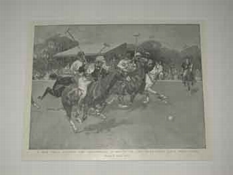 A print of A new polo ground for Londoners A match at Wimbledon Park polo club drawn by Frank Cra...