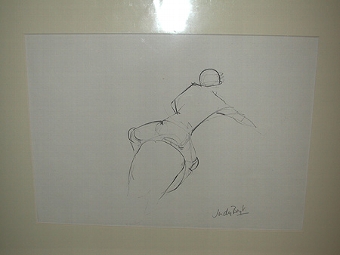 The rider, pencil sketch signed Judy Boyt 