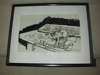 Mouse power by Judy Boyt, English 20h century Pen and ink signed