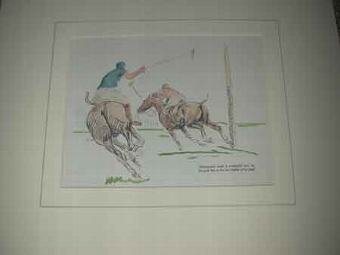 John Board English Polo artist 20th century a coloured print professionally mounted ready for fra...