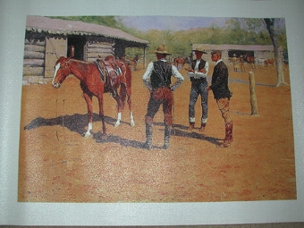 Frederic Remington Buying polo ponies canvas reproduction unframed