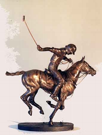 David Geenty English 20th century Riding off a limited edition bronze of 15 each cast individuall...