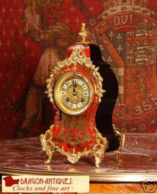 SUPERB ANTIQUE FRENCH BOULLE TABLE CLOCK S MARTI C1880