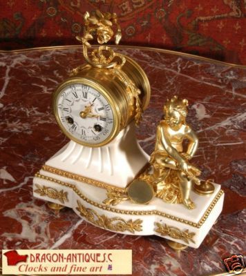 ANTIQUE FRENCH BOUDOIR DESK CLOCK VINCENTI C1870 VNICE!