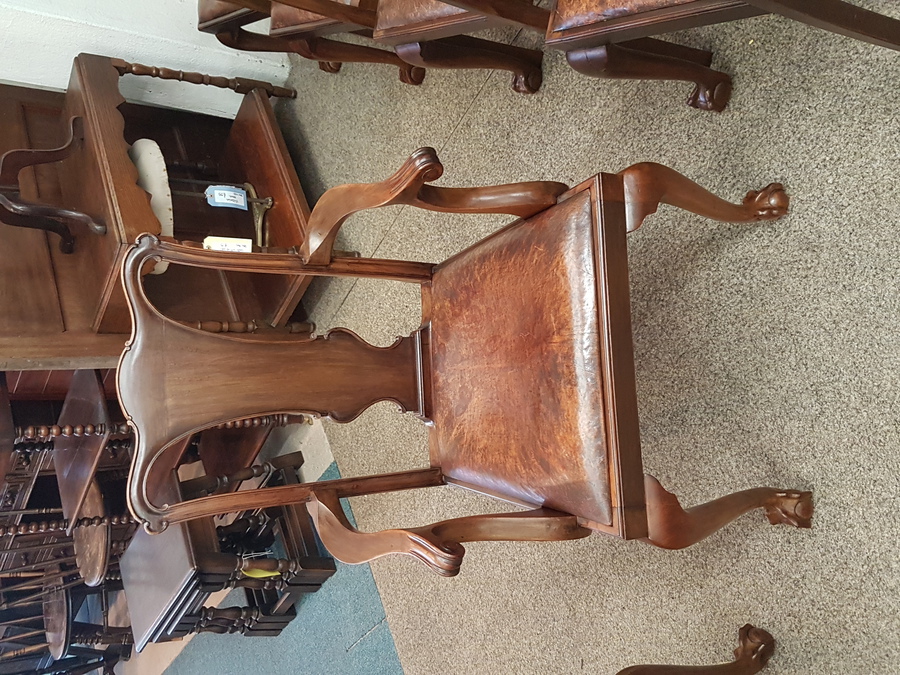 Antique 6 Antique Leather Chairs 
