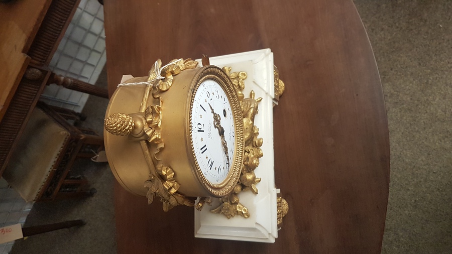 Antique Good Antique French Gilt Clock 