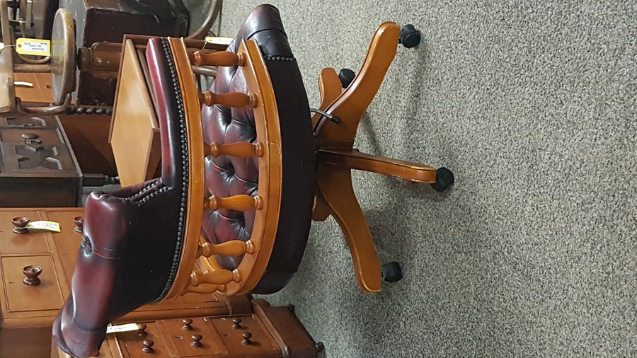 Antique Leather Desk Chair 