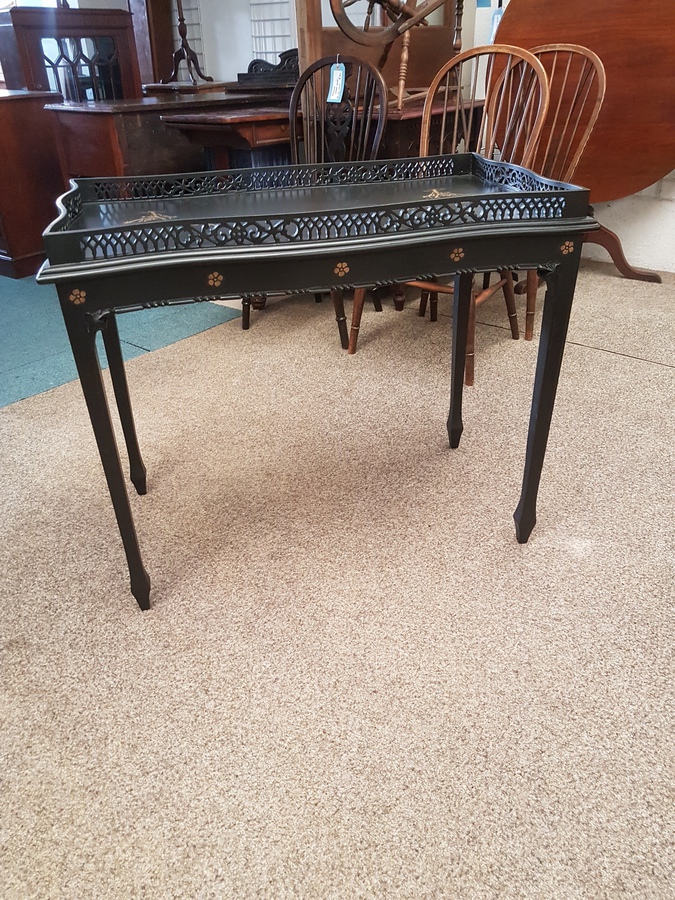 Antique Ebonised Silver Table